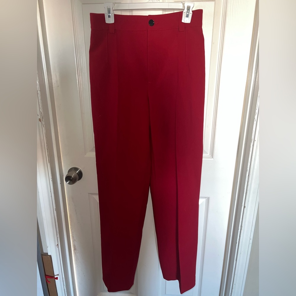 Zara power red work pants. Worn once. Size M.